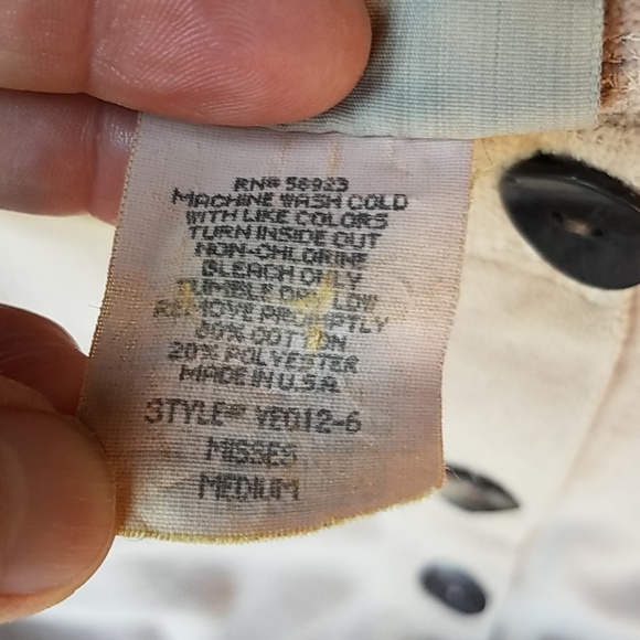 Vintage Tiburon USA taupe velour button jacket, chevron striped A line skirt set - Picture 4 of 8